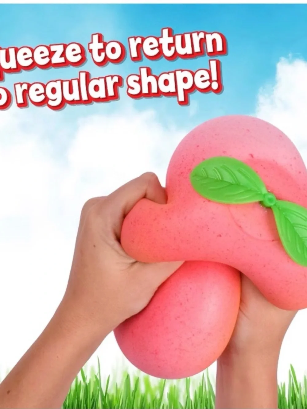 NEW Lot 2 XL Peach Squeezy & XL Carrot Squeezy by Sunny Days Bundle 2 Squishies